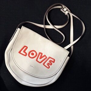 Coach Keith Haring White Leather Crossbody Bag with Red 'LOVE' Design